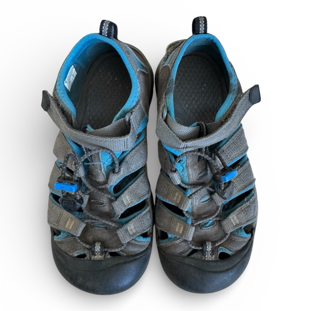 Keen Kids Waterproof Hiking Sandals Sport Beach Vacation Gray Blue Youth Size 4
